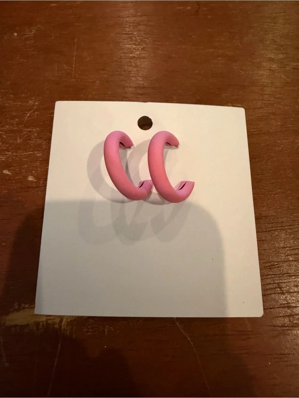 NWT Matte Pink Hoop Earrings - Women's Fashion Accessory
